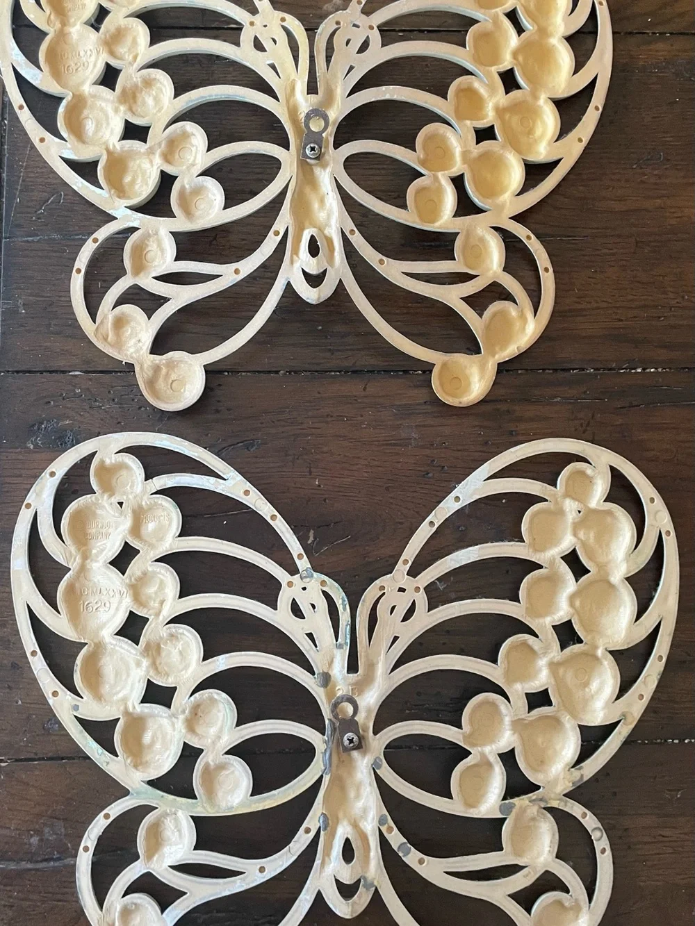 Vintage Burwood Butterfly Wall Plaques 1976 Syroco Style Homco Set of 2 USA